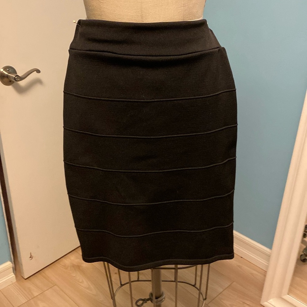 Stretch paneled knit skirt